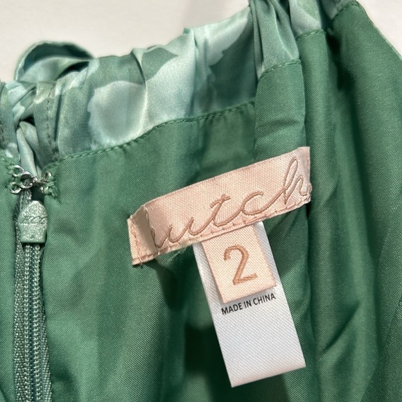 New ModCloth x Hutch sage seafoam green floral Fit and Flare Dress midi size 2 - Picture 3 of 5